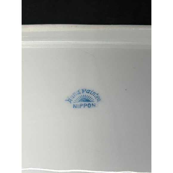 Vintage Hand Painted Nippon Porcelain Oblong Celery Dish  11 1/2 inches long - Picture 7 of 7